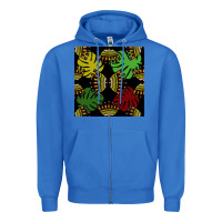 True Royal african and leaf seamless pattern Zipper Hoodie - BundleAndBundleShop