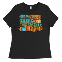 Black hey there pumpkin Ladies Tee - RanaPortraitStore