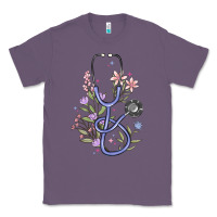 Lavender floral stethoscope Classic Tee - MaliasSmallBusiness