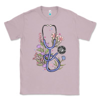Lilac floral stethoscope Classic Tee - MaliasSmallBusiness