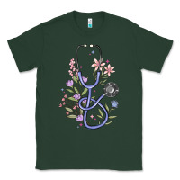 Sports Green floral stethoscope Classic Tee - MaliasSmallBusiness