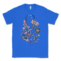 True Royal floral stethoscope Classic Tee - MaliasSmallBusiness
