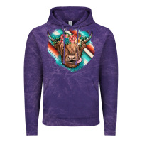 Cloud Purple highland cow serape Vintage Hoodie - JahusDesignShop