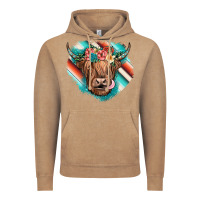 Vintage Coffee highland cow serape Vintage Hoodie - JahusDesignShop