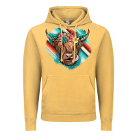 Vintage Mustard highland cow serape Vintage Hoodie - JahusDesignShop
