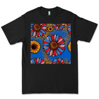 Black usa sunflowers seamless pattern Premium Tee - HRA Design Shop