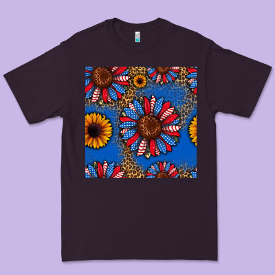 Usa Sunflowers Seamless Pattern Premium Tee Designed By Hra Design Shop