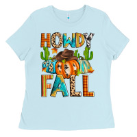 Baby Blue howdy fall Ladies Tee - Zillion Design Studio
