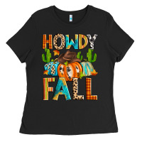 Black howdy fall Ladies Tee - Zillion Design Studio
