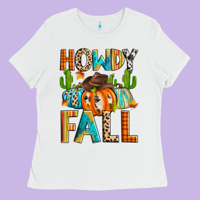 Howdy Fall Ladies Tee Designed By Zillion Design Studio