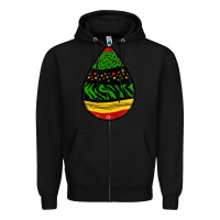 Black teardrop african pattern Zipper Hoodie - BundleAndBundleShop
