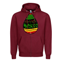 Burgundy teardrop african pattern Zipper Hoodie - BundleAndBundleShop