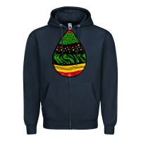 Navy teardrop african pattern Zipper Hoodie - BundleAndBundleShop