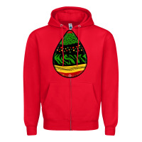 Red teardrop african pattern Zipper Hoodie - BundleAndBundleShop