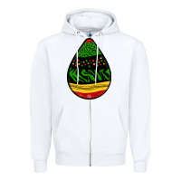 White teardrop african pattern Zipper Hoodie - BundleAndBundleShop