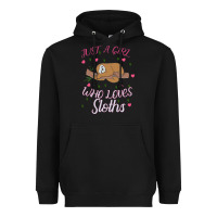 Black Just A Girl Who Lowes Sloths Heavyweight Hoodie - Bettercallsaul