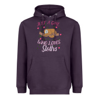 Plum Just A Girl Who Lowes Sloths Heavyweight Hoodie - Bettercallsaul