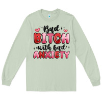 Matcha bad bitch with bad anxiety Long Sleeve Tee - MaliasSmallBusiness