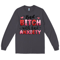 Smoke bad bitch with bad anxiety Long Sleeve Tee - MaliasSmallBusiness