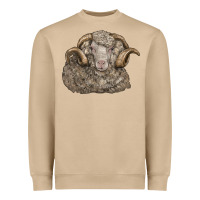 Merino Wool Sheep Head Heavyweight Sweatshirt | Teevron