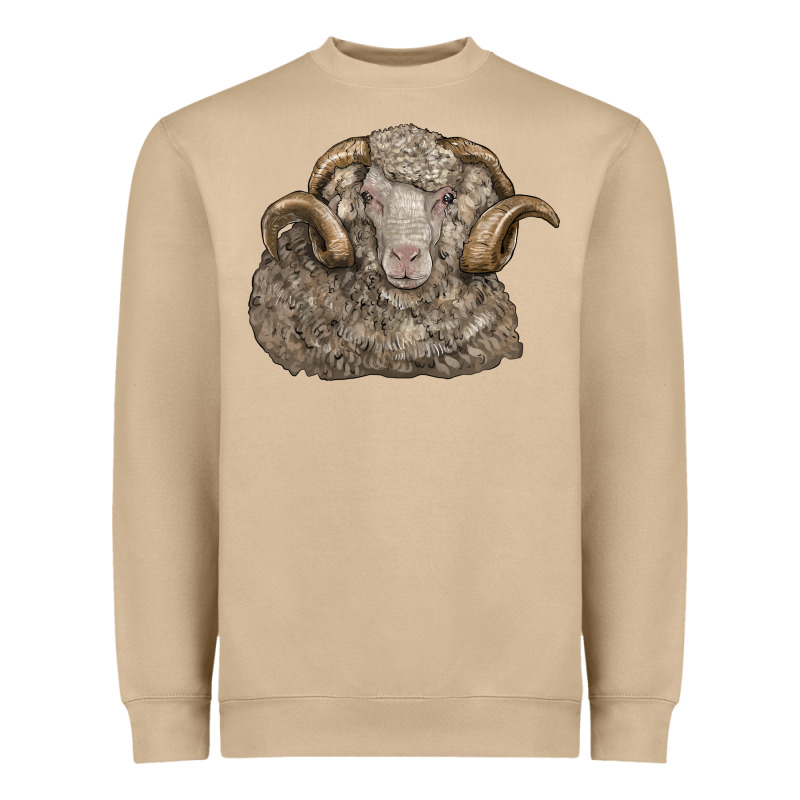 Merino Wool Sheep Head Heavyweight Sweatshirt by LillyAllenDesigns | Teevron