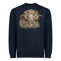Navy merino wool sheep head Heavyweight Sweatshirt - LillyAllenDesigns