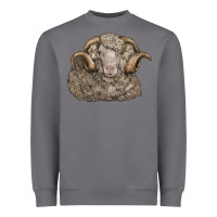 Storm merino wool sheep head Heavyweight Sweatshirt - LillyAllenDesigns