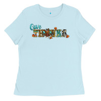 Baby Blue give thanks Ladies Tee - RanaPortraitStore