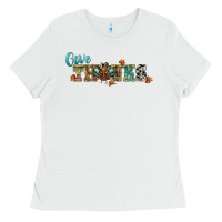 White give thanks Ladies Tee - RanaPortraitStore