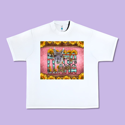 Mama Llama Sunflowers Urban Heavy Tee Designed By Lillyallendesigns