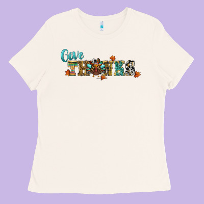 Give Thanks Ladies Tee Designed By Ranaportraitstore
