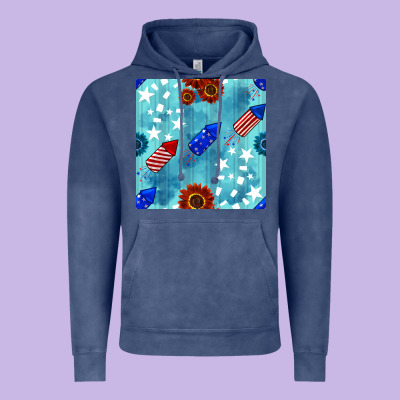 Patriotic Fireworks And Sunflower Vintage Hoodie Designed By Bundleandbundleshop