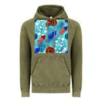 Vintage Olive patriotic fireworks and sunflower Vintage Hoodie - BundleAndBundleShop