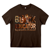 Chocolate Brown Black educator by popular demand Heavy Core Tee - Zillion Design Studio