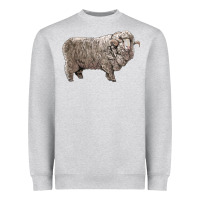 Heather Grey rambouillet sheep Heavyweight Sweatshirt - LillyAllenDesigns