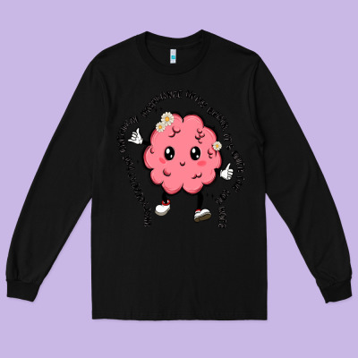 Brain Long Sleeve Tee Designed By Maliassmallbusiness