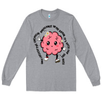 Heather Grey brain Long Sleeve Tee - MaliasSmallBusiness