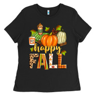 Black happy fall Ladies Tee - Zillion Design Studio