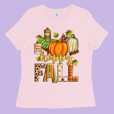 Happy Fall Ladies Tee Designed By Zillion Design Studio