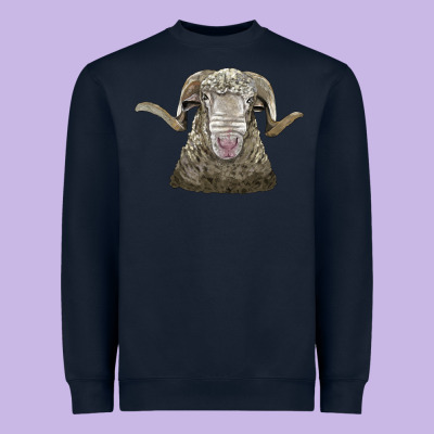 Rambouillet Sheep Head Heavyweight Sweatshirt Designed By Lillyallendesigns