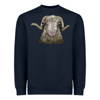 Navy rambouillet sheep head Heavyweight Sweatshirt - LillyAllenDesigns