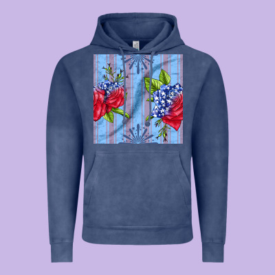 Patriotic Rose Vintage Hoodie Designed By Bundleandbundleshop