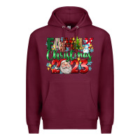 Burgundy family christmas 2023 Premium Hoodie - texasbilliewilder