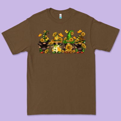 Sunflower Gnomies Premium Tee Designed By Fadigitalartstudio