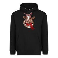 Black christmas scarf heifer Heavyweight Hoodie - RanaPortraitStore