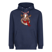 Navy christmas scarf heifer Heavyweight Hoodie - RanaPortraitStore