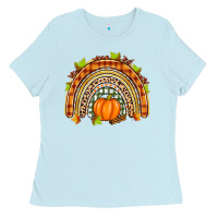 Baby Blue fall rainbow Ladies Tee - Zillion Design Studio