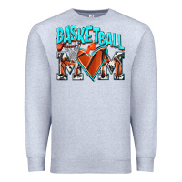 Heather Grey Basketball Mom Premium Sweatshirt - NancyCooperArtShop