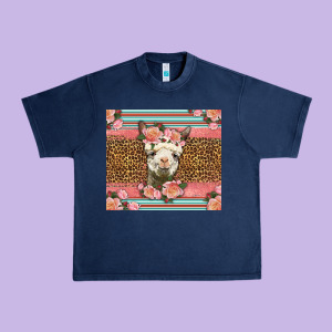 Llama And Roses Glitter Urban Heavy Tee Designed By Lillyallendesigns