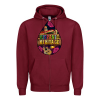 Burgundy teardrop Hispanic Heritage Zipper Hoodie - BundleAndBundleShop